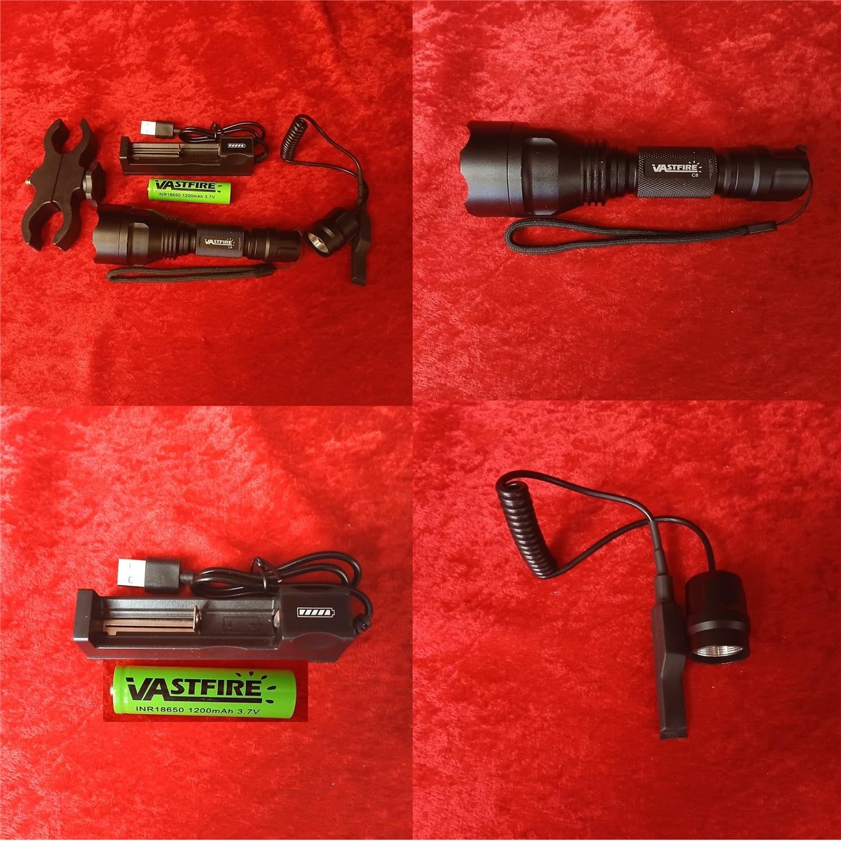 VASTFIRE C8 GREEN LED HUNTING FLASHLIGHT 500 YARDS FOR PREDATOR