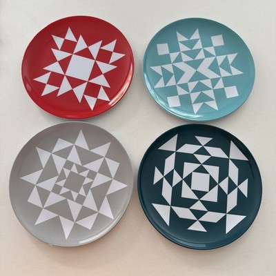 Missouri Star Quilt Co Melamin Teller Set - 4er Set Quilt Designs Neu & unbenutzt