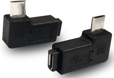 1 Pair Right Left 90 Degree Angle Micro USB 1 Adapters