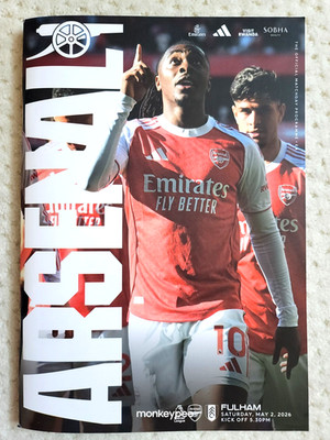 Arsenal vs Fulham 2026 Premier League Matchday Programme Program Giant Poster