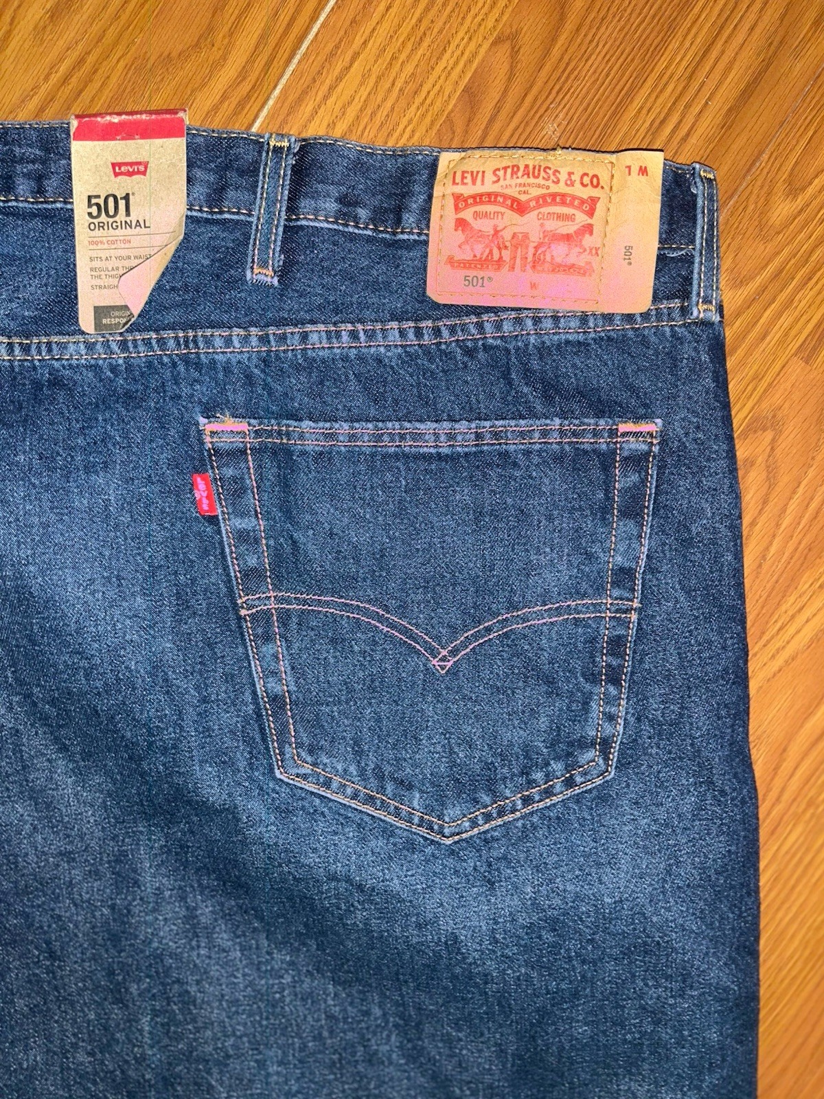 S Stretch Jeans 60x30 Big & Tall Dark Blue B&t New