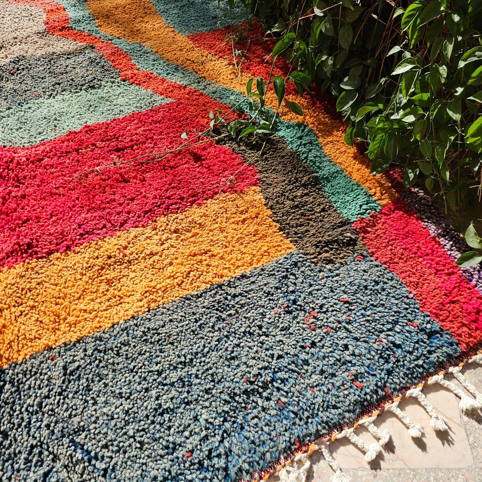 Alfombra grande marroquí, alfombra bereber colorida, alfombra beniourain, alfombra de lana sala de estar Foto 4 de 4