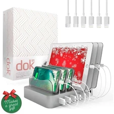 Dok 6 Hercules Tuff Multi Port Silver Charging Station iPhone/iPad