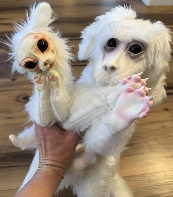 OOAK Fantasy Monkey Doll Pair Falkor Style Creepy Cute Art Creature Set
