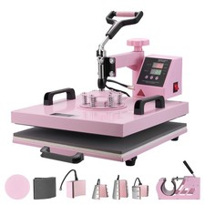 Uimoso Machine de Presse à Chaleur 15x15 po avec 30 oz Gobelet Presse T-shirts Rose