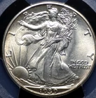 1939 WALKING LIBERTY HALF DOLLAR PCGS MS 64 SMOOTH AND SILKY WHITE LUSTER WITH A