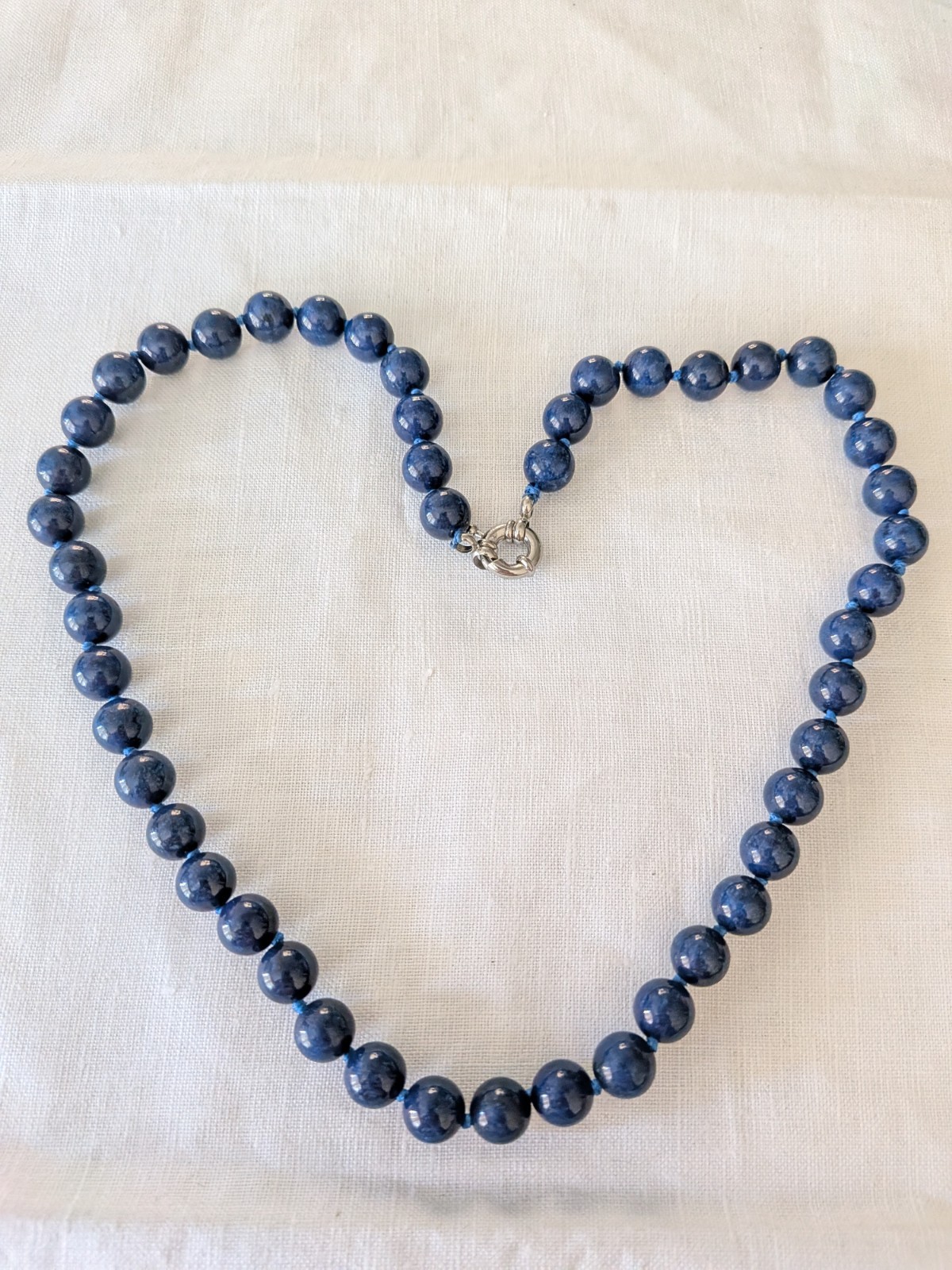 #0228:A Natural Lapis Blue Beaded Necklace