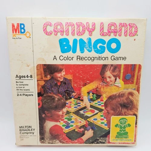Vintage 1977 Candy Land Bingo Game Milton Bradley Complete w/ Box & Pieces