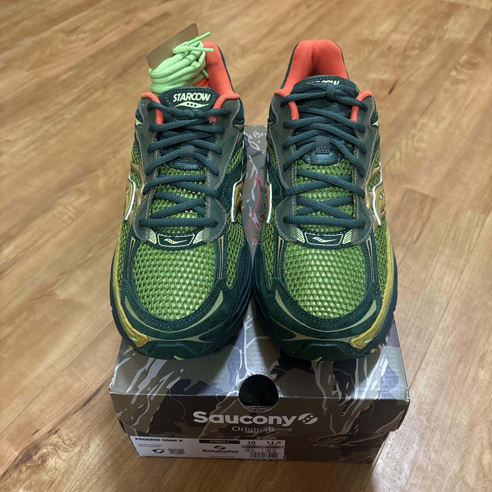 Saucony Size 10 ProGrid Omni 9 Starcow Men's Green/Orange S70860-1 thumbnail 3