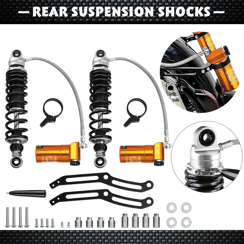 For Harley Street Road Glide King 14-24 Remote Reservoir Rear Suspension Shocks - Image 4 of 4