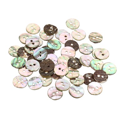50Pcs Natural Shell Button, 2 Hole 12mm Mother of Pearl Buttons, 1.1-1 ...