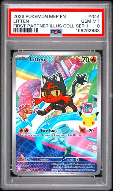 Pokemon Litten First Partner Illus. Coll. Series 1 #044 PSA 10 Gem Mint