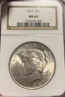 1923  NGC MS65 Peace Silver Dollar