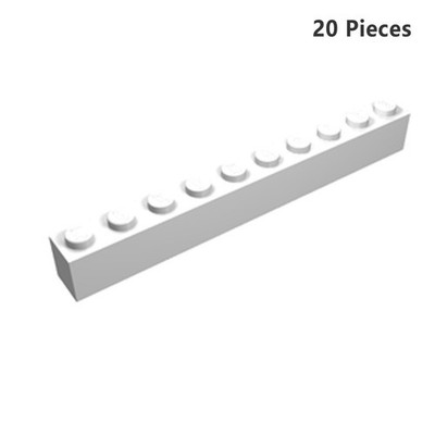 6111 Brick 1X10 White Bricks 20 Pieces Bricks, Pieces & Parts 100% Compatible