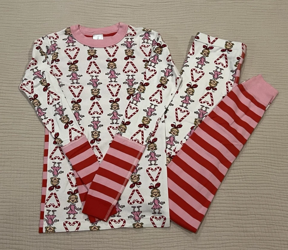 Conjunto de pijama Hanna Andersson Dr Seuss Cindy Lou Who niñas talla 6-7 algodón orgánico Foto 4 de 4