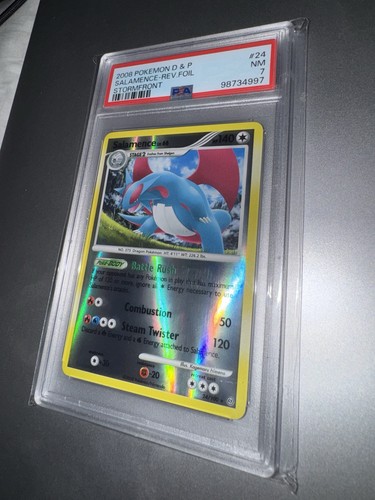 2008 Pokemon Diamond & Pearl Stormfront Salamence RevFoil #24 English PSA 7 POP6
