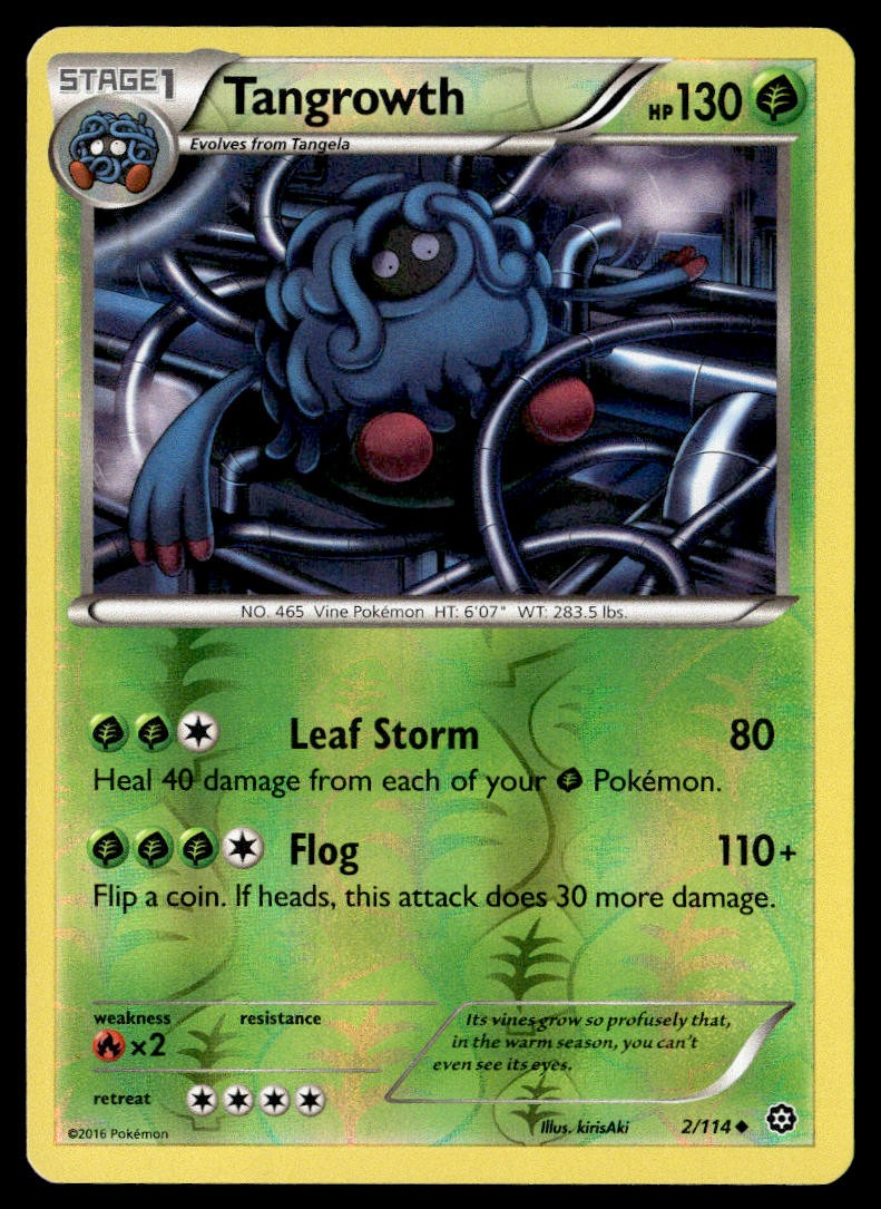 Tangrowth 2/114 Reverse Holo Uncommon Steam Siege Pokemon 2016