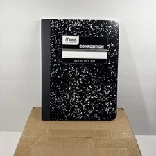 12 Pack Black Mead Square Composition Book 100 Sheets Wide Ruled 7.50" X 9.75"