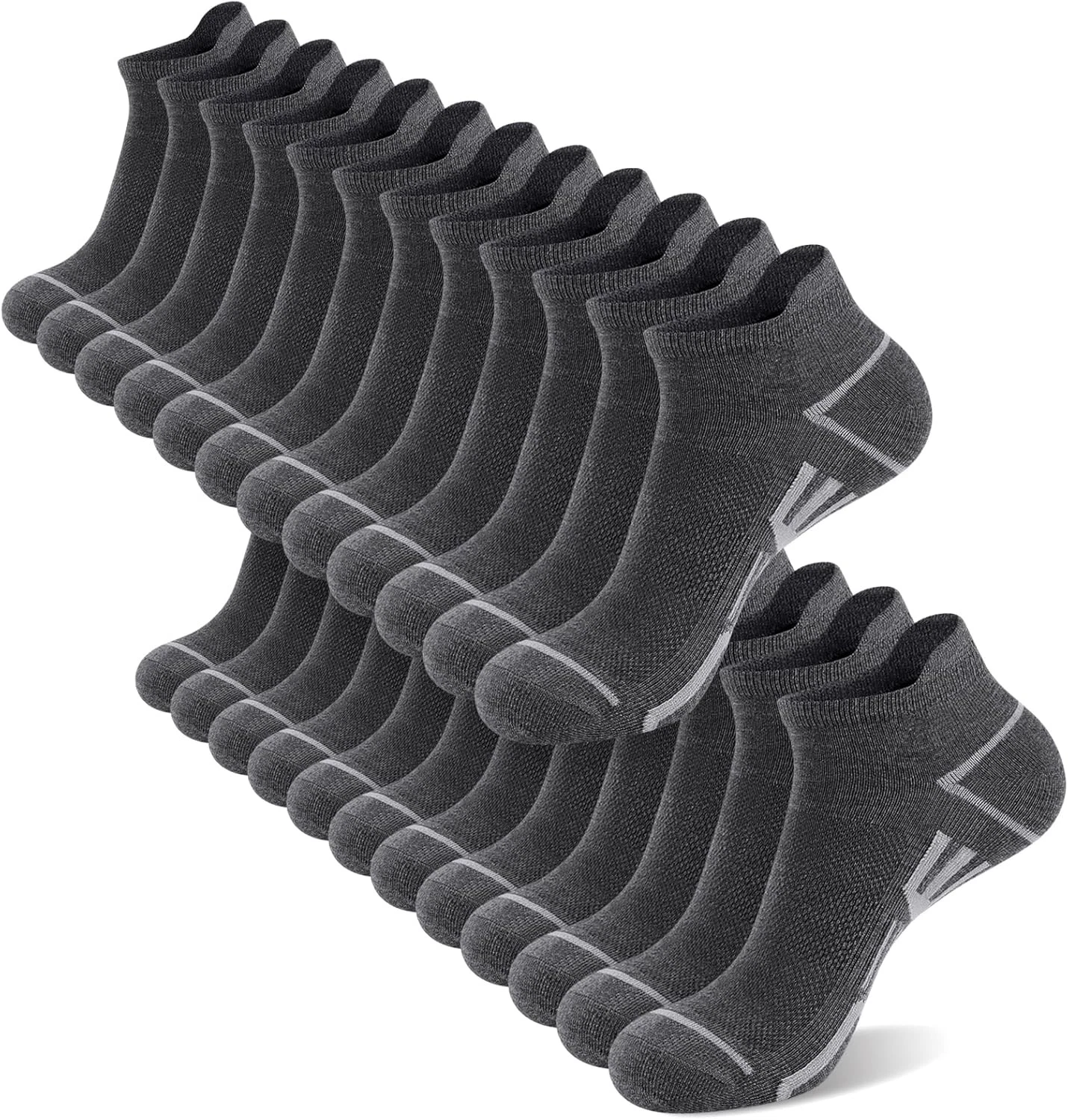 shnn 12 Pairs Mens Ankle Socks Athletic Casual Low Cut Short Socks for Men With