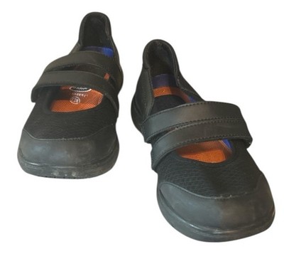 Dr Scholl s Leather Shoes WMD202550 Women s Sz 8.5 Black fabric hook Loop