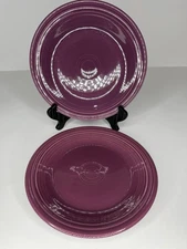 Fiesta Ware Retired Heather Plate Dinner SET 2 Purple Country Fiesta 10.5"
