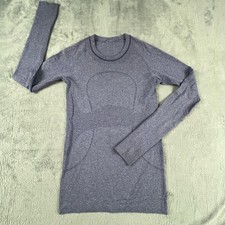 Lululemon Shirt Womens 4 Purple/blue Swiftly Tech Long Sleeve Thumbholes Running