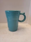 Fiestaware LATTE Mug Thumb Grip Turquoise Blue Homer Laughlin Retired 18oz USA
