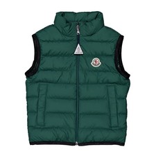 Moncler Boys Dark Green Down Vest, Size 4Y
