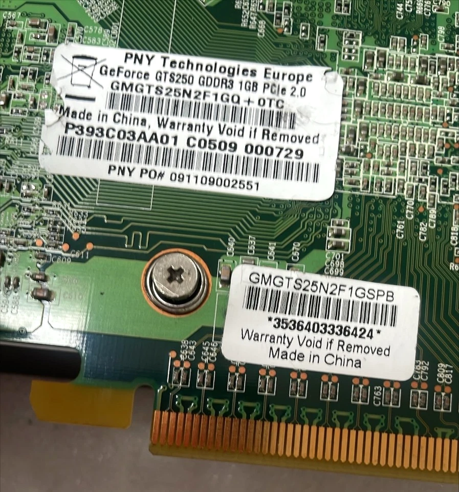 PNY NVIDIA GeForce GTS 250 1GB GDDR3 PCIe Dual DVI Video Graphics Card - Image 3 of 4