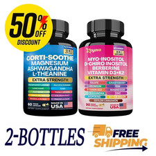 2 packs Soothe & SmoothBundle Cortisol andMyoinositol All-in-One Supplement -Mul