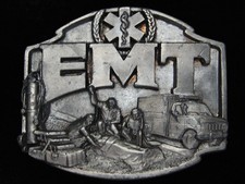 PI09113 VINTAGE 1990  EMT  EMERGENCY MEDICAL TECHNICIAN COMMEMORATIVE BUCKLE