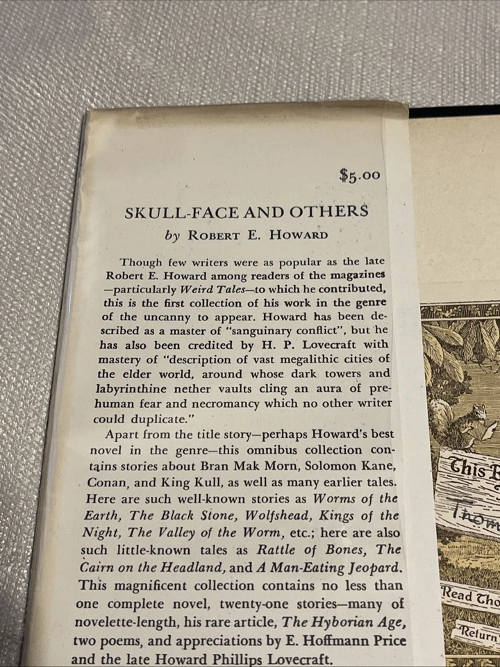 Robert E Howard *RARE* Skull-Face And Others - Arkham - 1946 - 1st ED LTD - Image 2 of 4