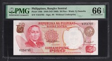 Philippines 50 Piso 1949(ND1969) P146b Uncirculated Grade 66