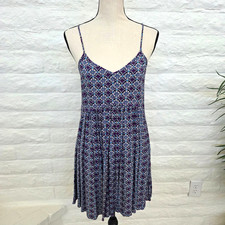 Express Dress Womens Medium Purple Spaghetti Strap Short Mini Sundress Cover Up