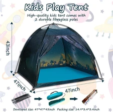 Magnetic Space Play Tent for Kids, Galaxy Dome Popup Playhouse Indoor Outdoor