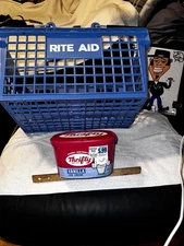 VINTAGE RITE AID THRIFTY's Shopping Basket RARE BLUE COLOR+'FREE ICE CREAM TUB🍧