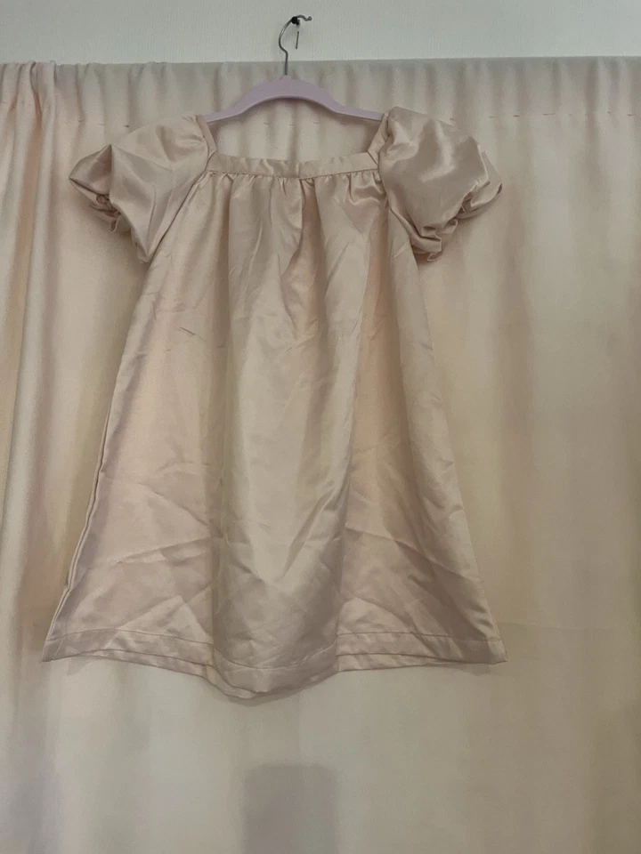 Balloon-sleeved Satin Dress - Visitar Light pink - Kids | H&M US Size 6x - Image 4 of 4