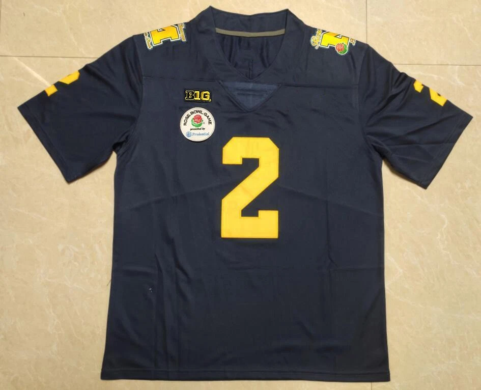 Camiseta deportiva juvenil/adulta de los Michigan Wolverines #2 Blake Corum #9 JJ McCarthy cosida personalizada Foto 4 de 4