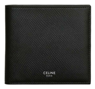Celine Paris Geldbörse genarbtes schwarzes Kalbsleder mit Brieftasche 