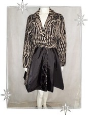 #  Superbe Manteau Fantaisie Bi-matière Noir Blanc Glowy Taille L