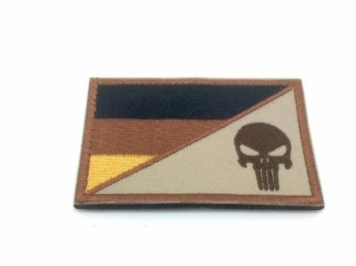 PATCH NATION Deutsch Deutschland Gedämpfte Schädel Flagge Gestickte Airsoft Klettverschluss