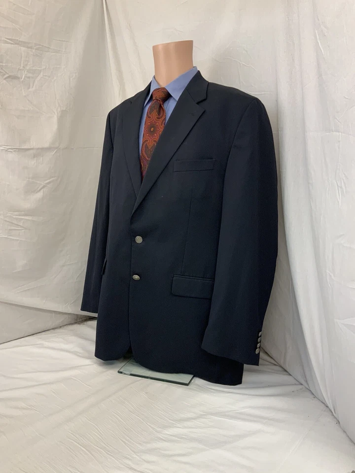 Blazer Michael Kors 44L azul 100% lã 44 L botões dourados feitos na Índia YGI Y1-828 - Imagem 4 de 4