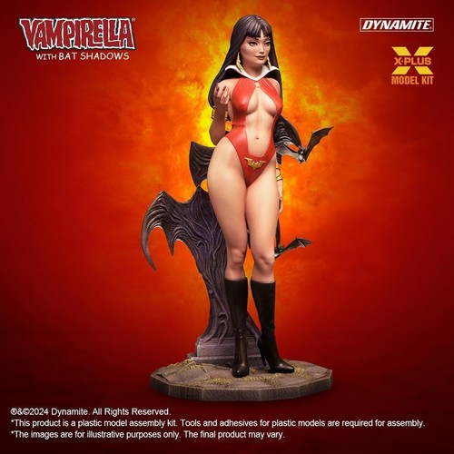 X-Plus 1/8 Scale Vampirella with Bat Shadows Plastic Model Kit NEW - Picture 9 of 12