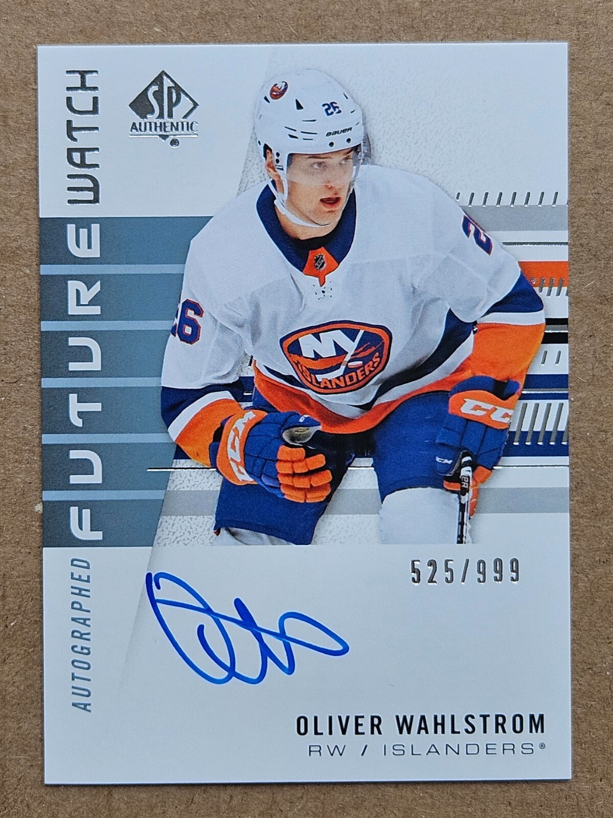 2019-2020 SP Authentic Oliver Wahlstrom Future Watch Auto 525/999 #187