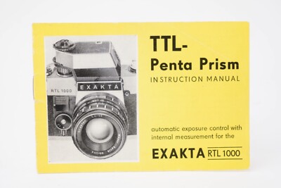 Bedienungsanleitung '' TTL Penta Prism '' für Exakta RTL 1000 (englisch)