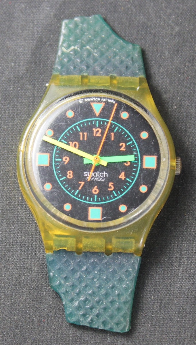 1989 Swatch Bondi Diver GK115 33mm Quartz Watch Vintage