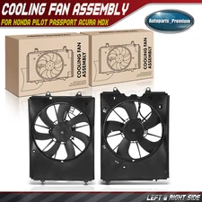 2x Left & Right A/C Condenser Fan Assembly w/ Shroud for Honda Pilot Acura MDX