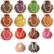 Nuovo lotto all'ingrosso di borse pochette Potli da donna di design etnico tr...