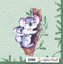 (2096) TWO Individual Paper LUNCHEON Decoupage Napkins - AUSTRALIAN KOALA BEARS 