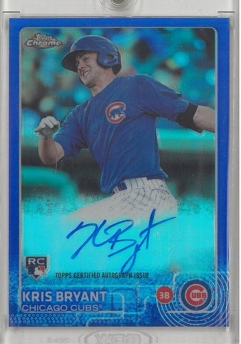 2015 Topps Chrome Kris Bryant Blue Refractor Auto RC #94/150 Cubs
